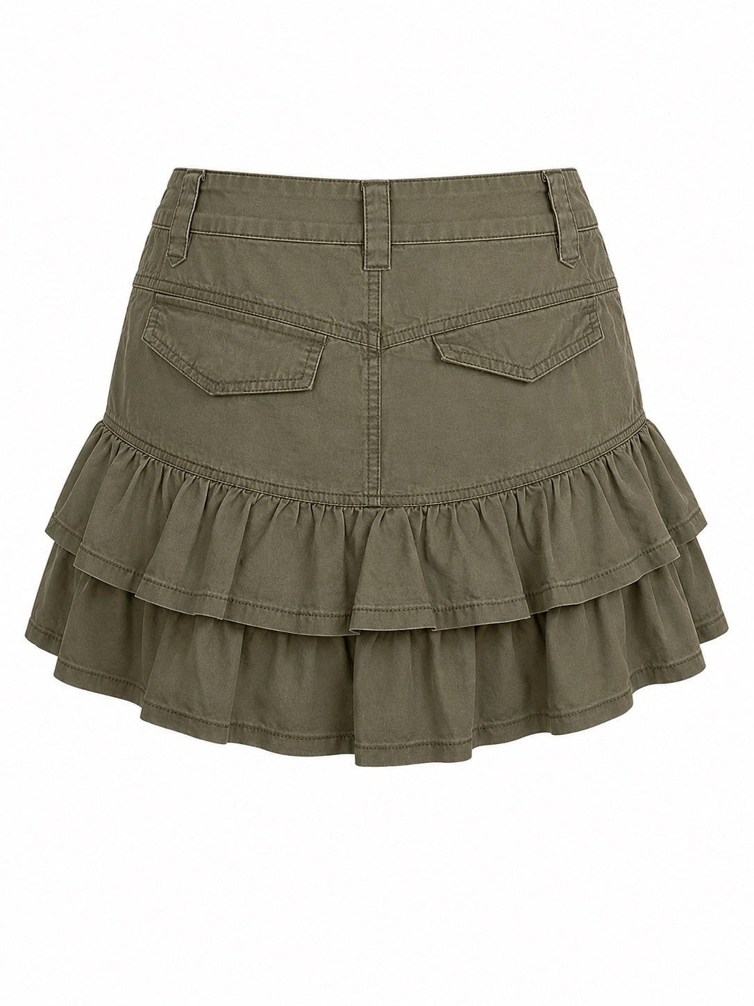 Mini cargo like ruffle mini skirt