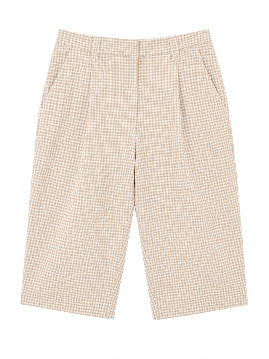 Vintage beige vichy print capris