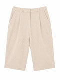 Vintage beige vichy print capris