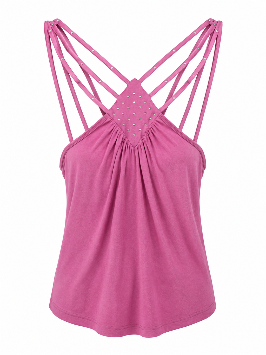 Y2K top with multiple straps and rhinestones