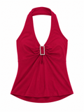 Elastic Y2K halter neck top