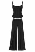 Deadstock black corset & pants set