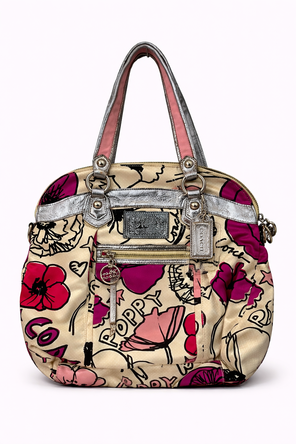 Satin canvas Coach bag