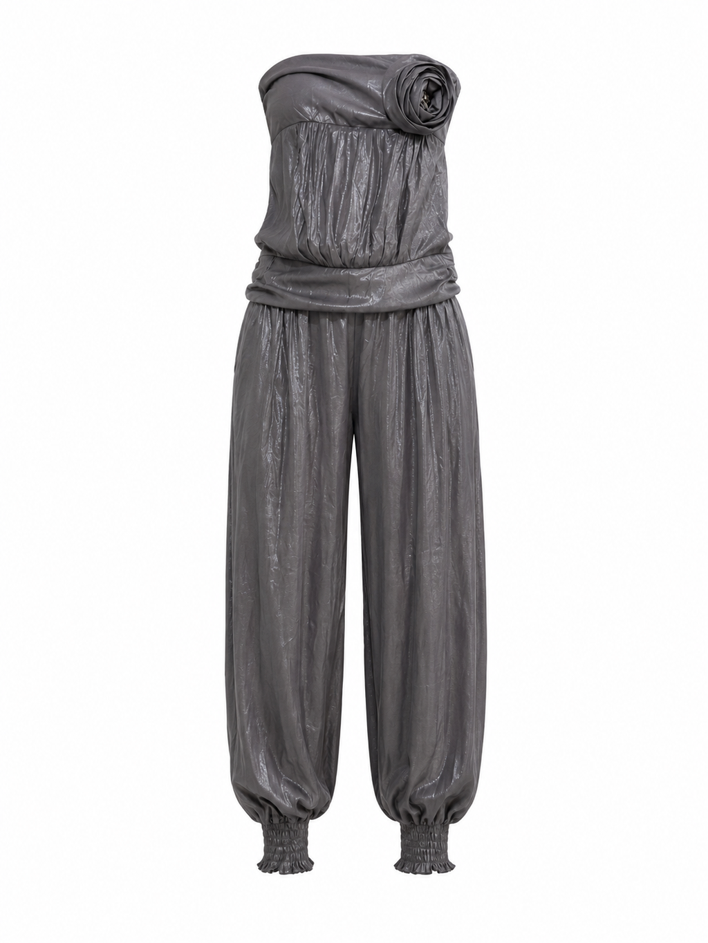 Grey metallic overalls