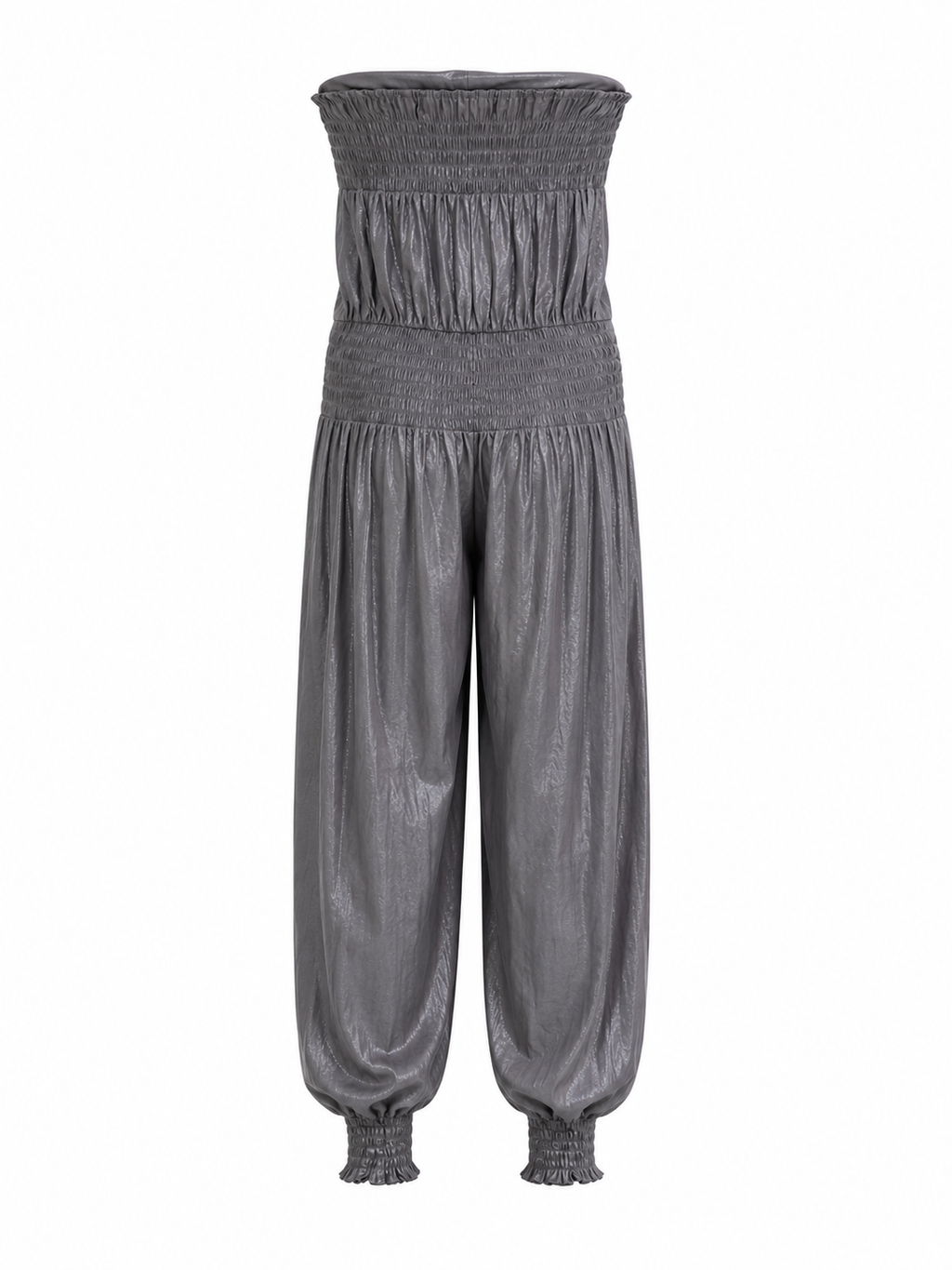 Grey metallic overalls