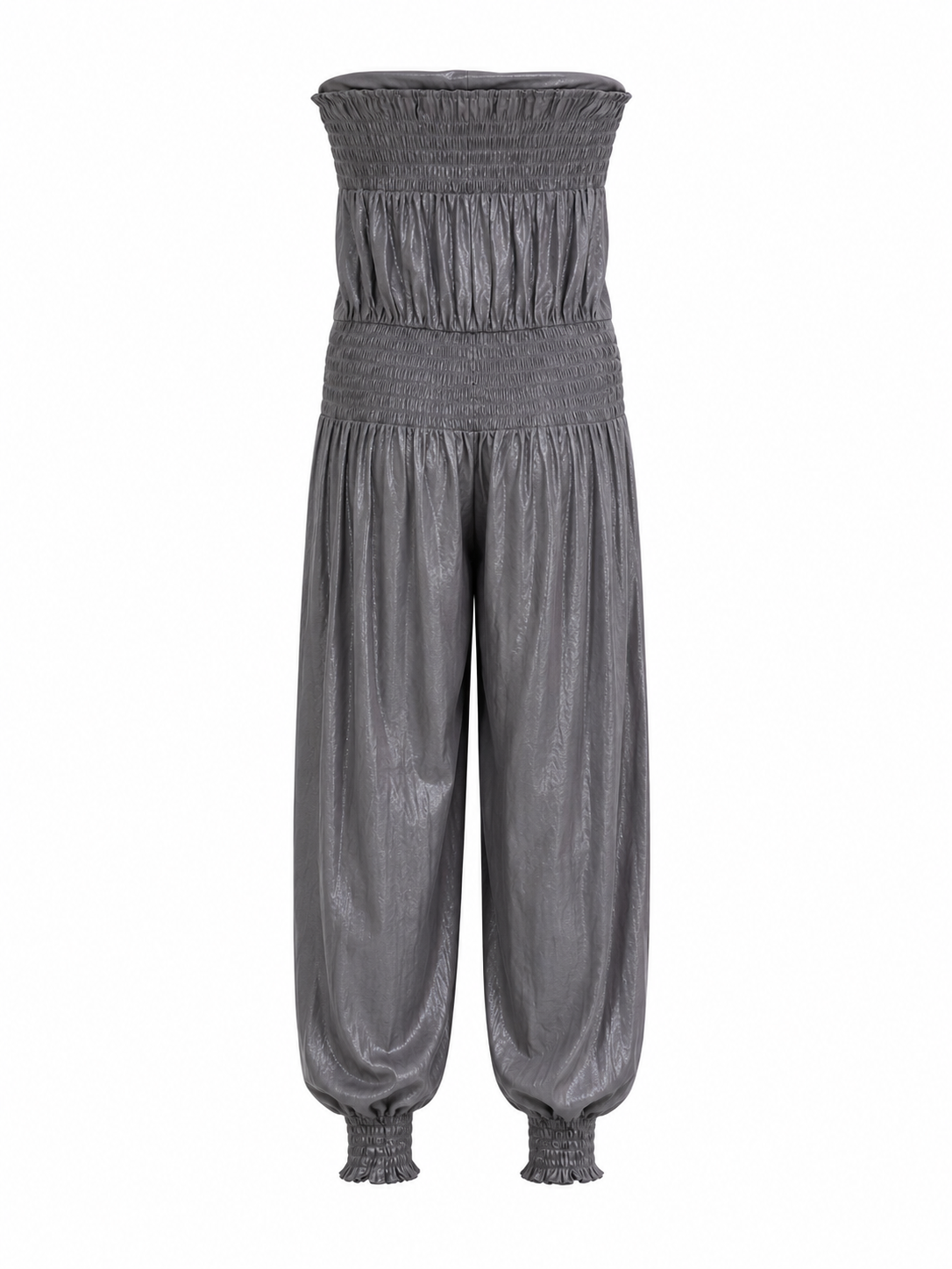 Grey metallic overalls