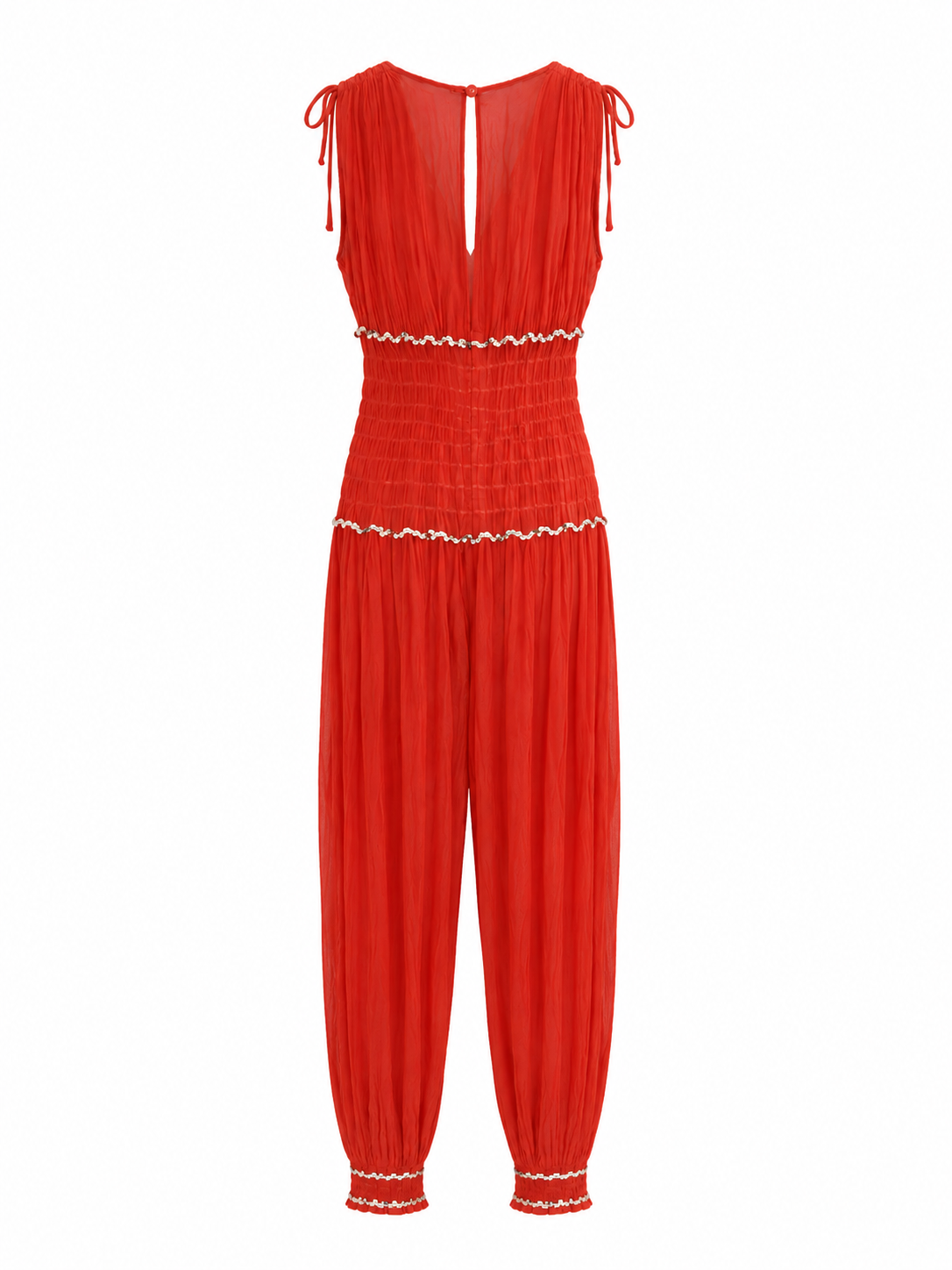 Lightweight georgette overalls with sequin details