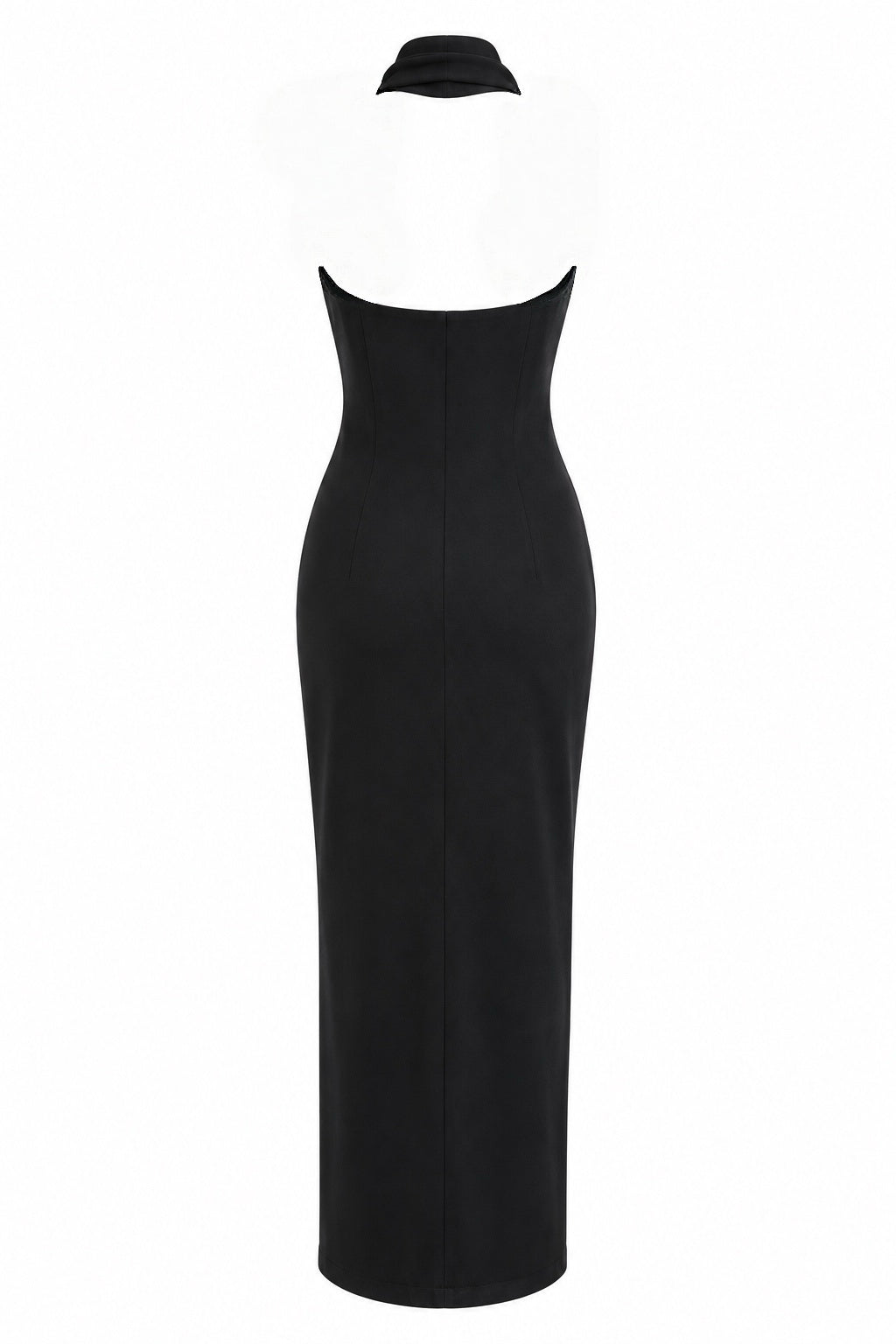 Backless draped neck midi dress