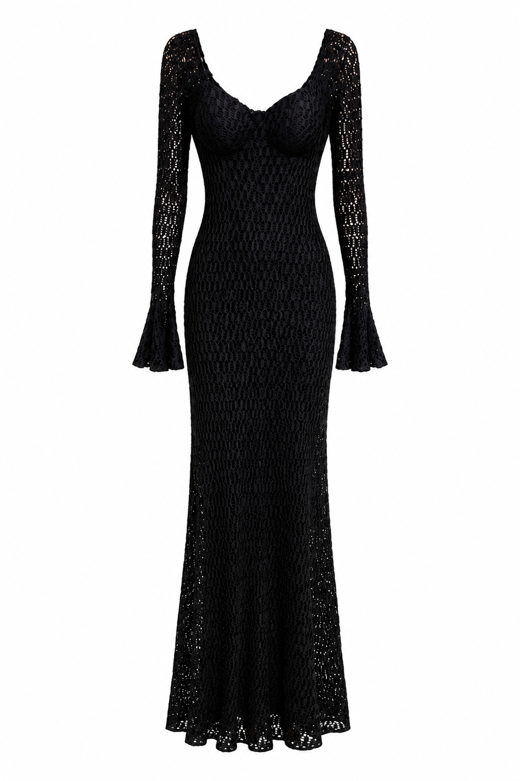 Maxi crochet like corset dress