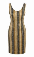 Silky pencil snake printed  dress