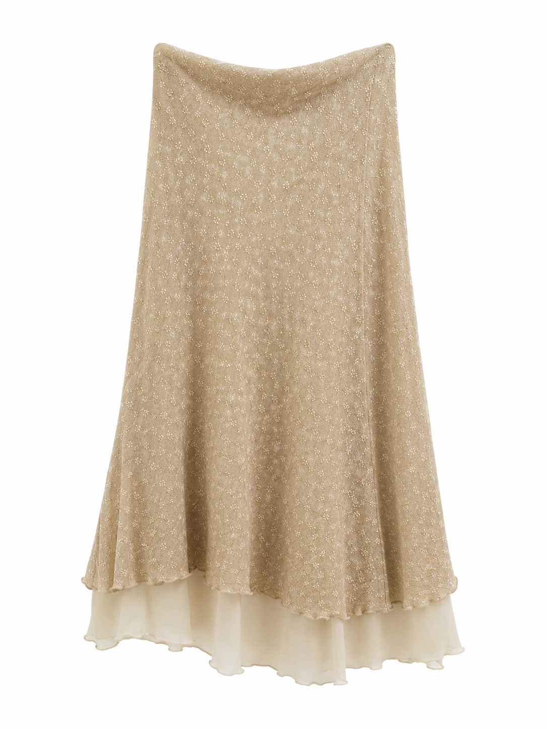 Midi asymmetrical lace skirt