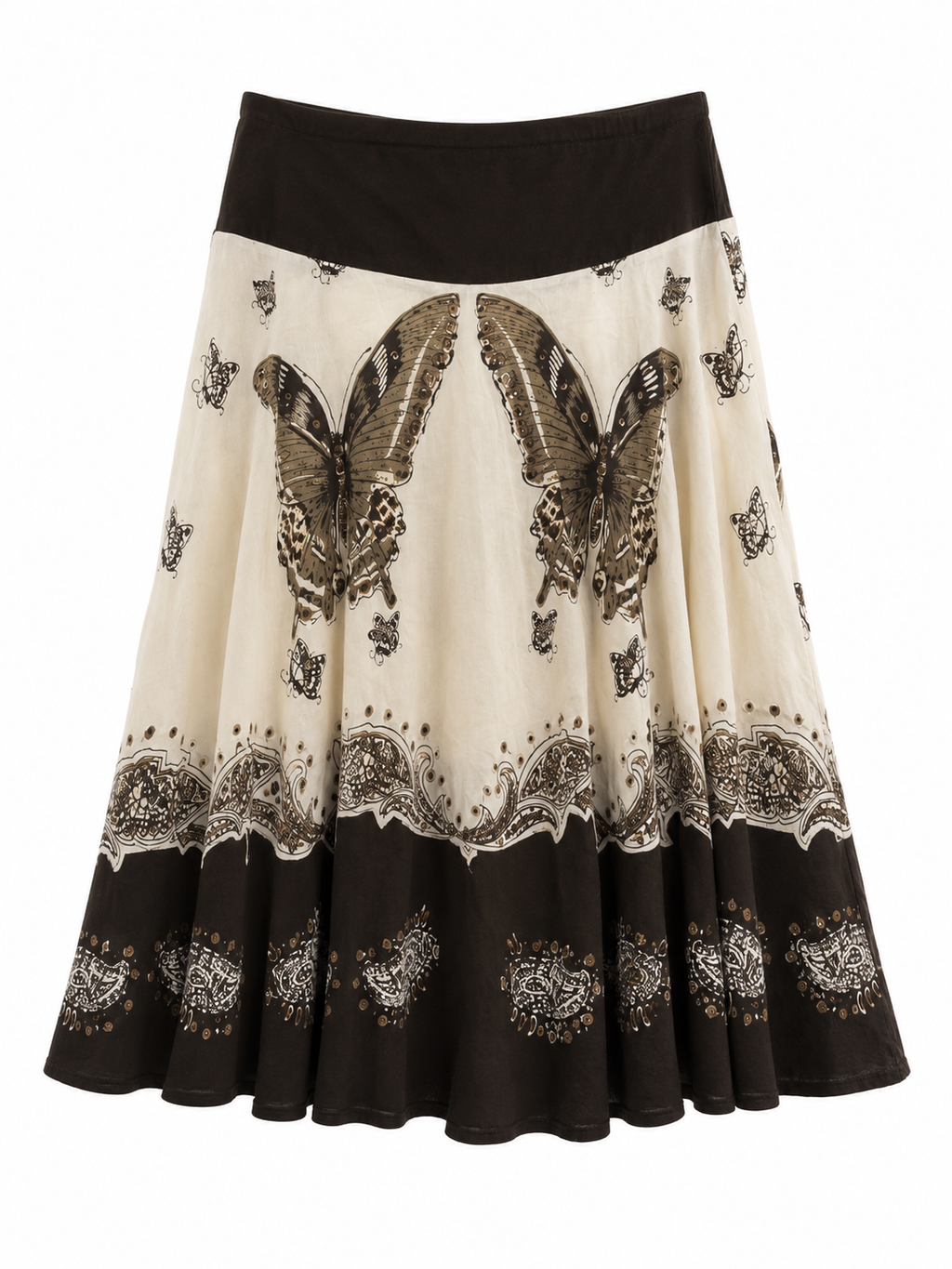 Midi cotton skirt with small sequins