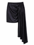 Mini skirt with side maxi fabric detail