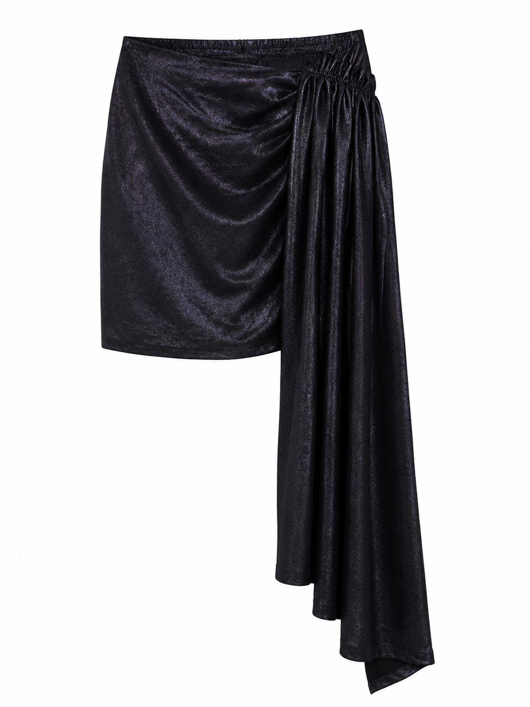 Mini skirt with side maxi fabric detail