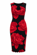Vintage dress with rose prints