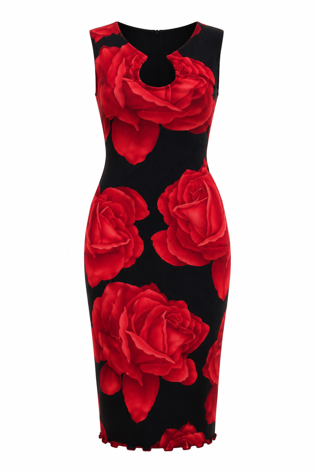 Vintage dress with rose prints
