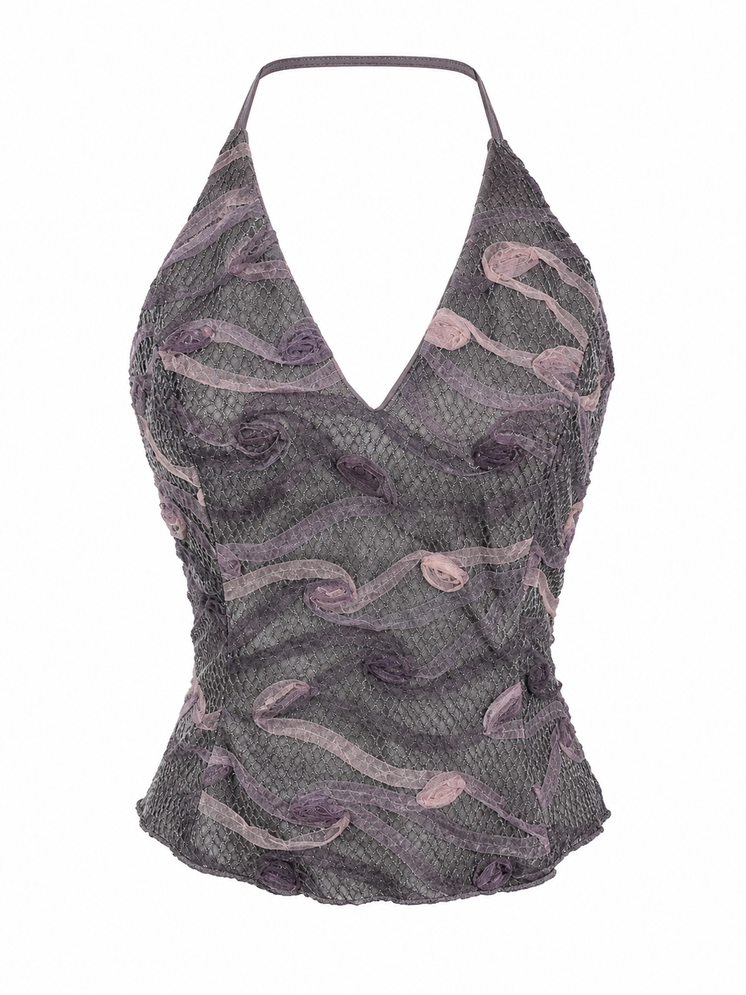 Vintage Deadstock silk halter neck corset
