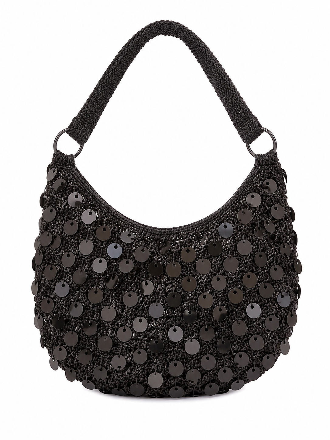 Black crochet  bag with sequins