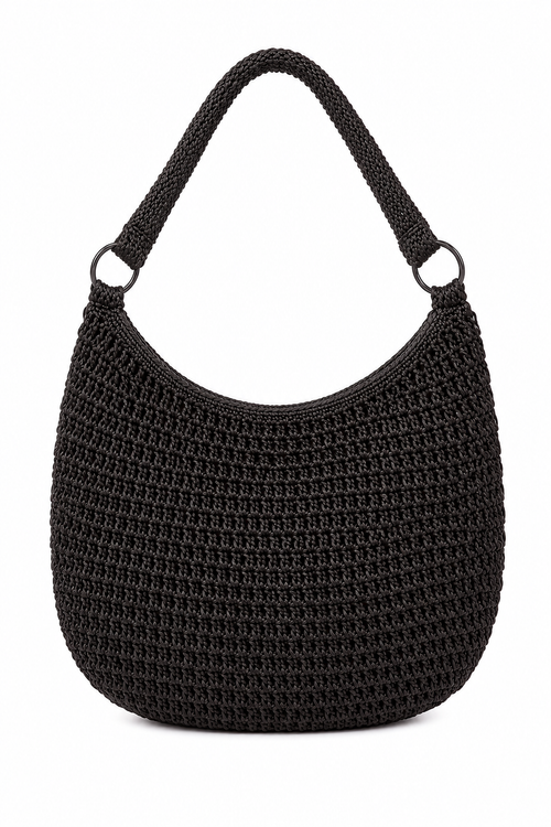 Black crochet  bag with sequins