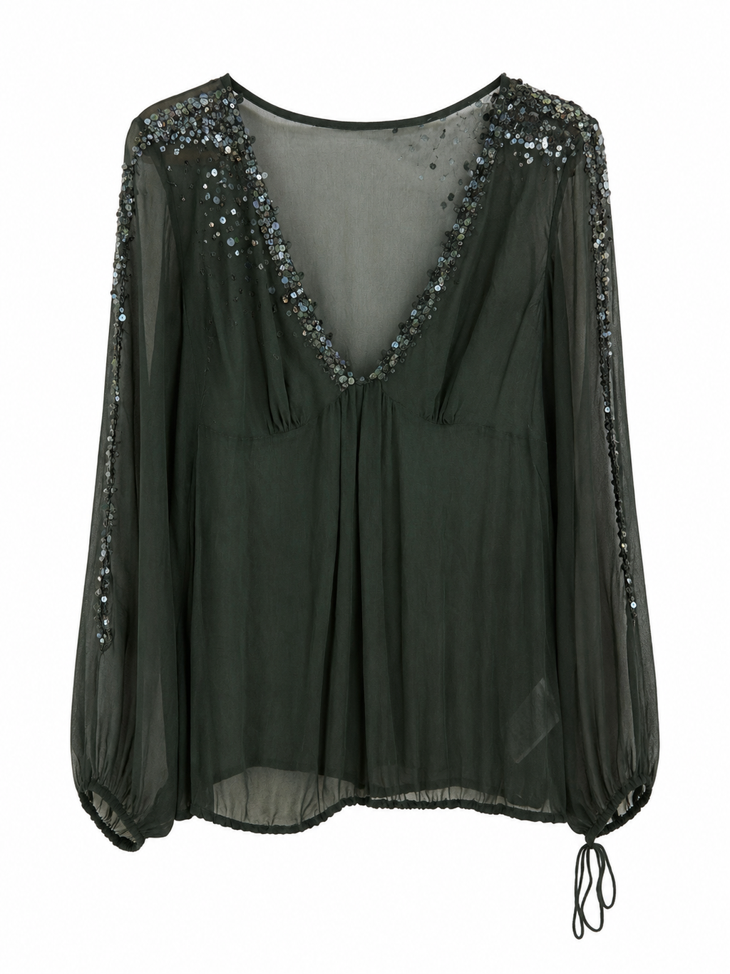 Vintage top with open arms and sequins