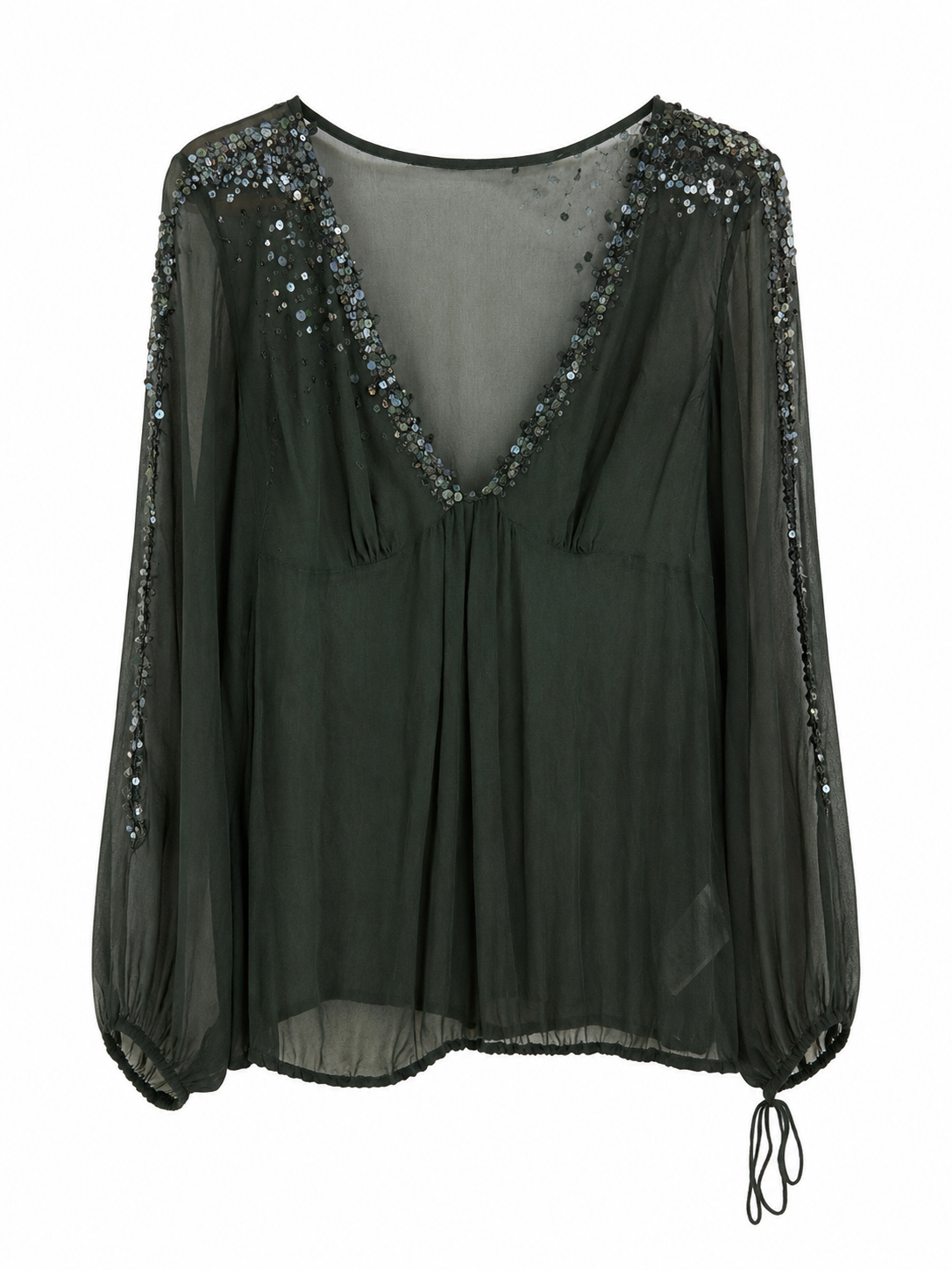 Vintage top with open arms and sequins