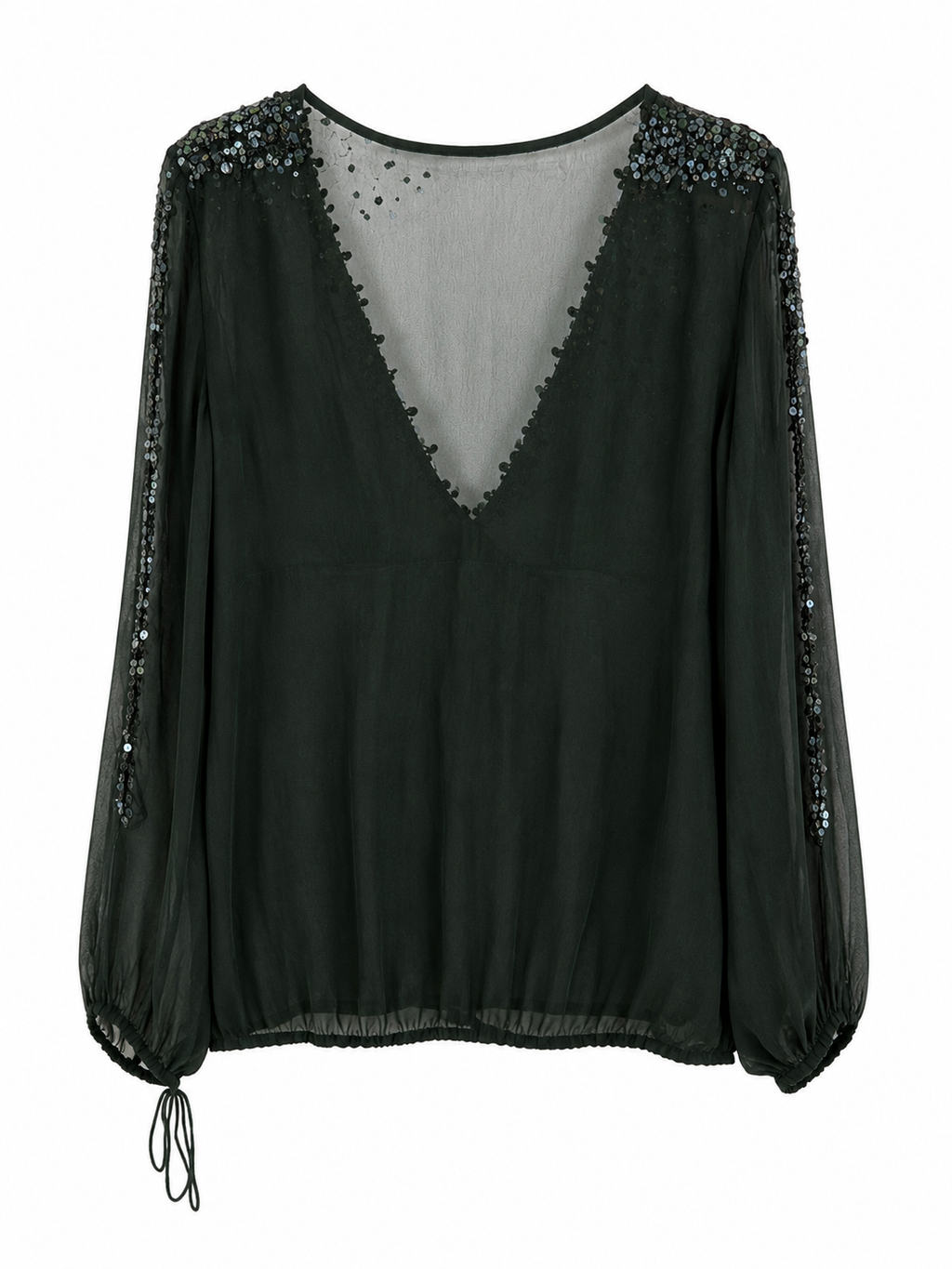 Vintage top with open arms and sequins