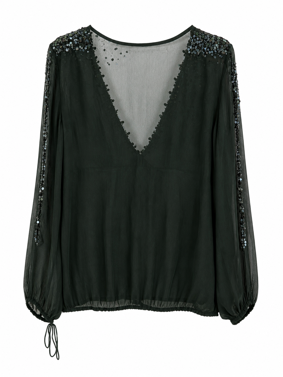 Vintage top with open arms and sequins