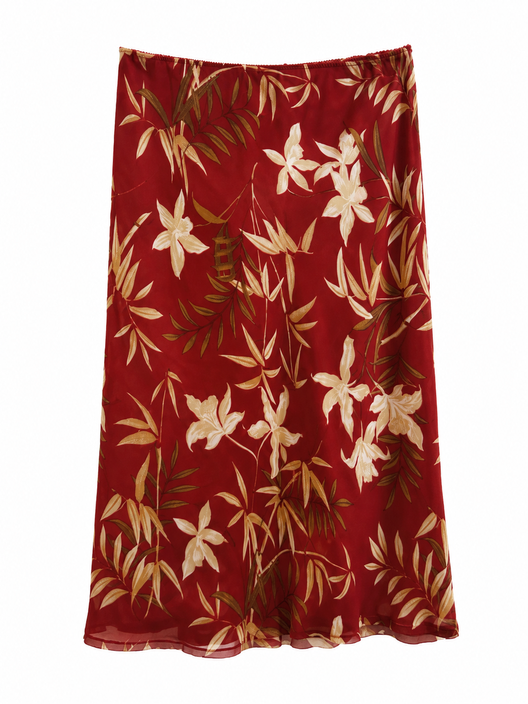 90s summer floral midi skirt