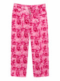 Rose pattern capri pants