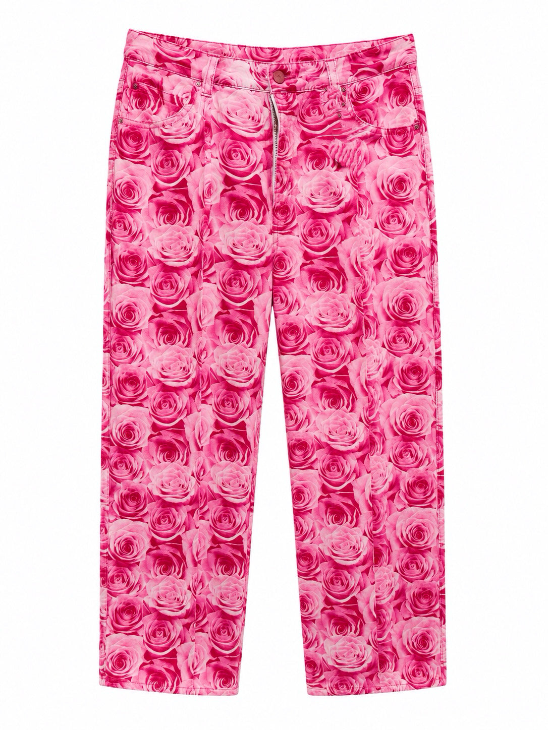 Rose pattern capri pants