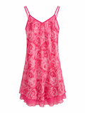 Rose pattern mini dress