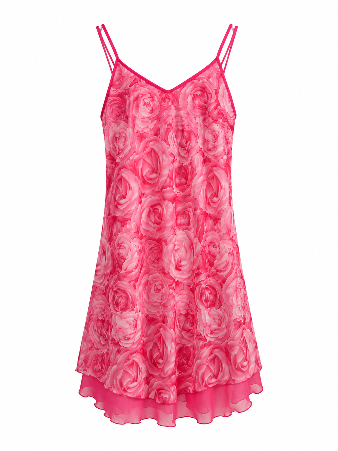 Rose pattern mini dress