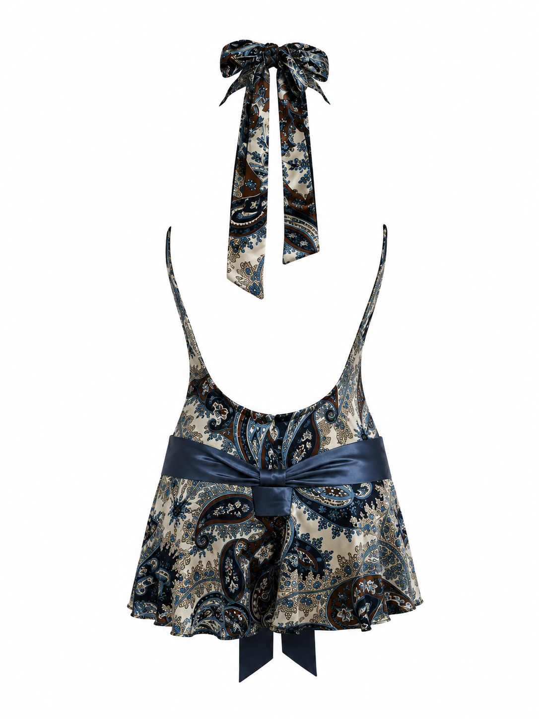Mini satin backless dress