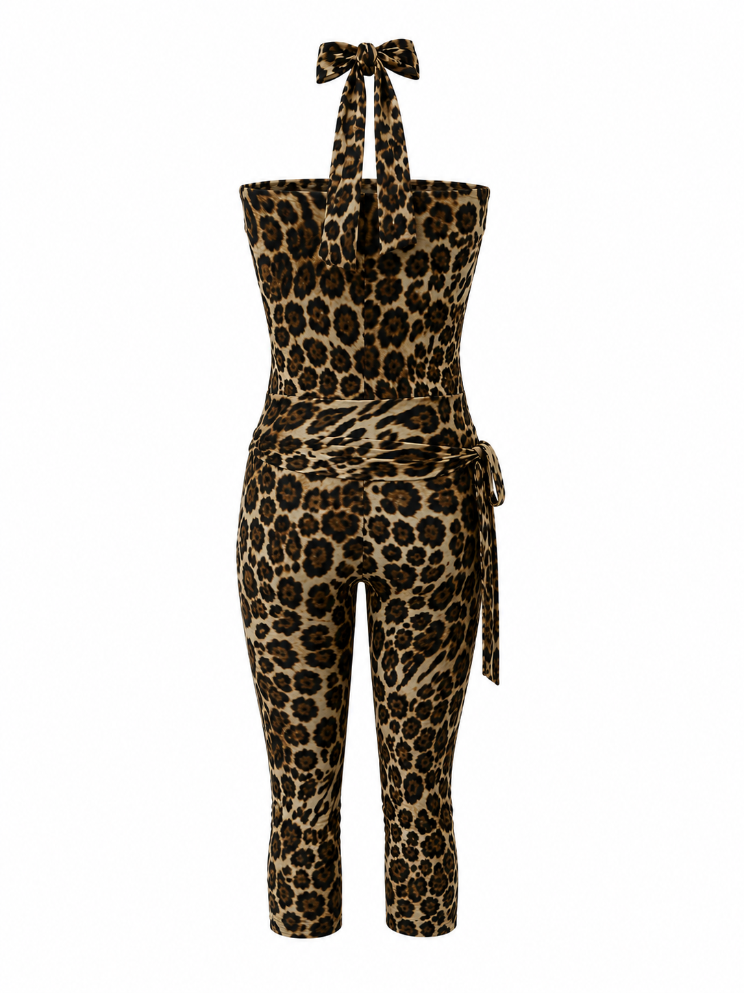 Elastic Y2K leopard overall