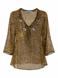 Viscose leopard printed blouse