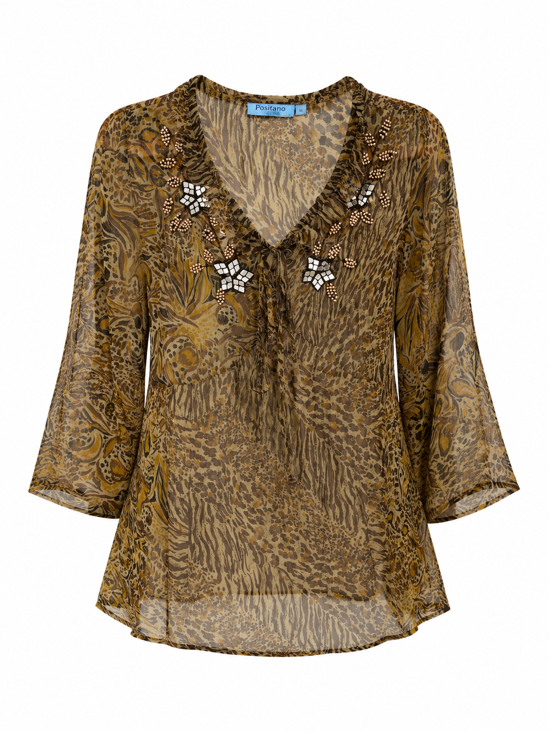 Viscose leopard printed blouse