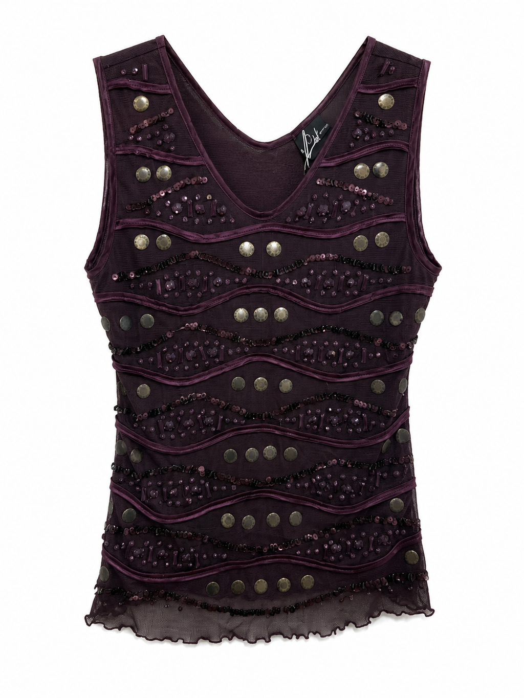 Y2K elastic top with studs