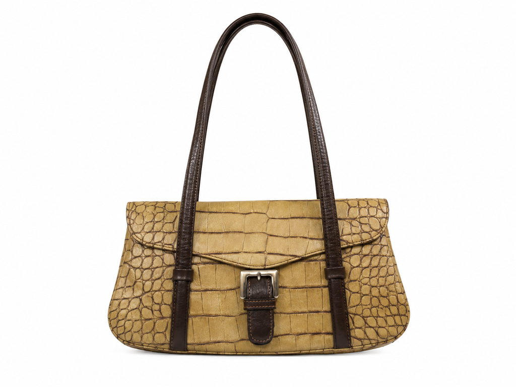 Leather croco baguette