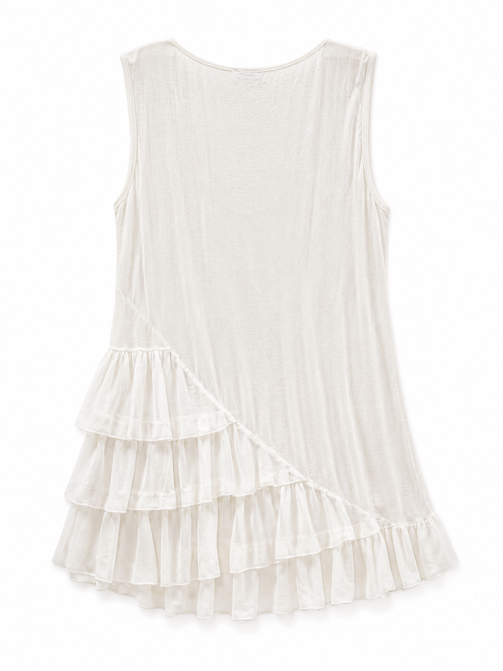 White blouse/dress with side ruffles