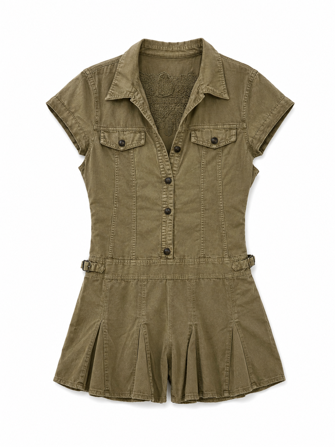 Mini dress with back embroidery
