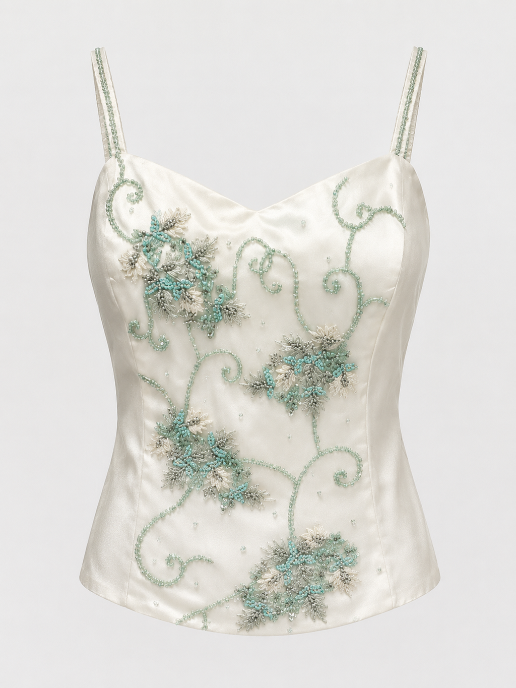 Deadstock silk beaded corset
