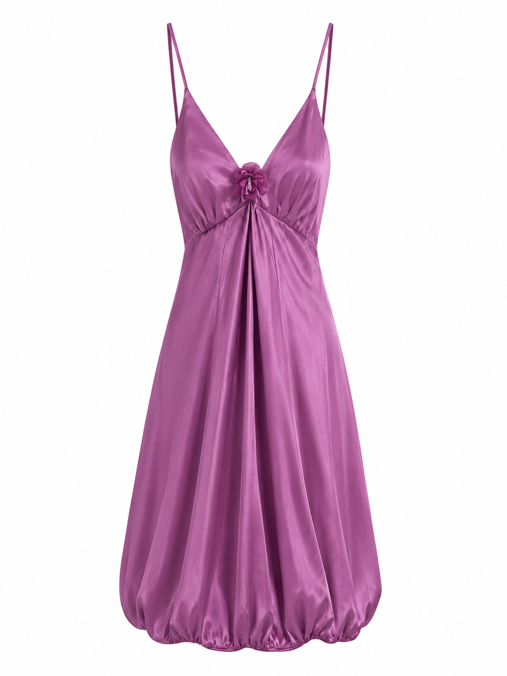 Romantic satin balloon dress