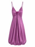 Romantic satin balloon dress