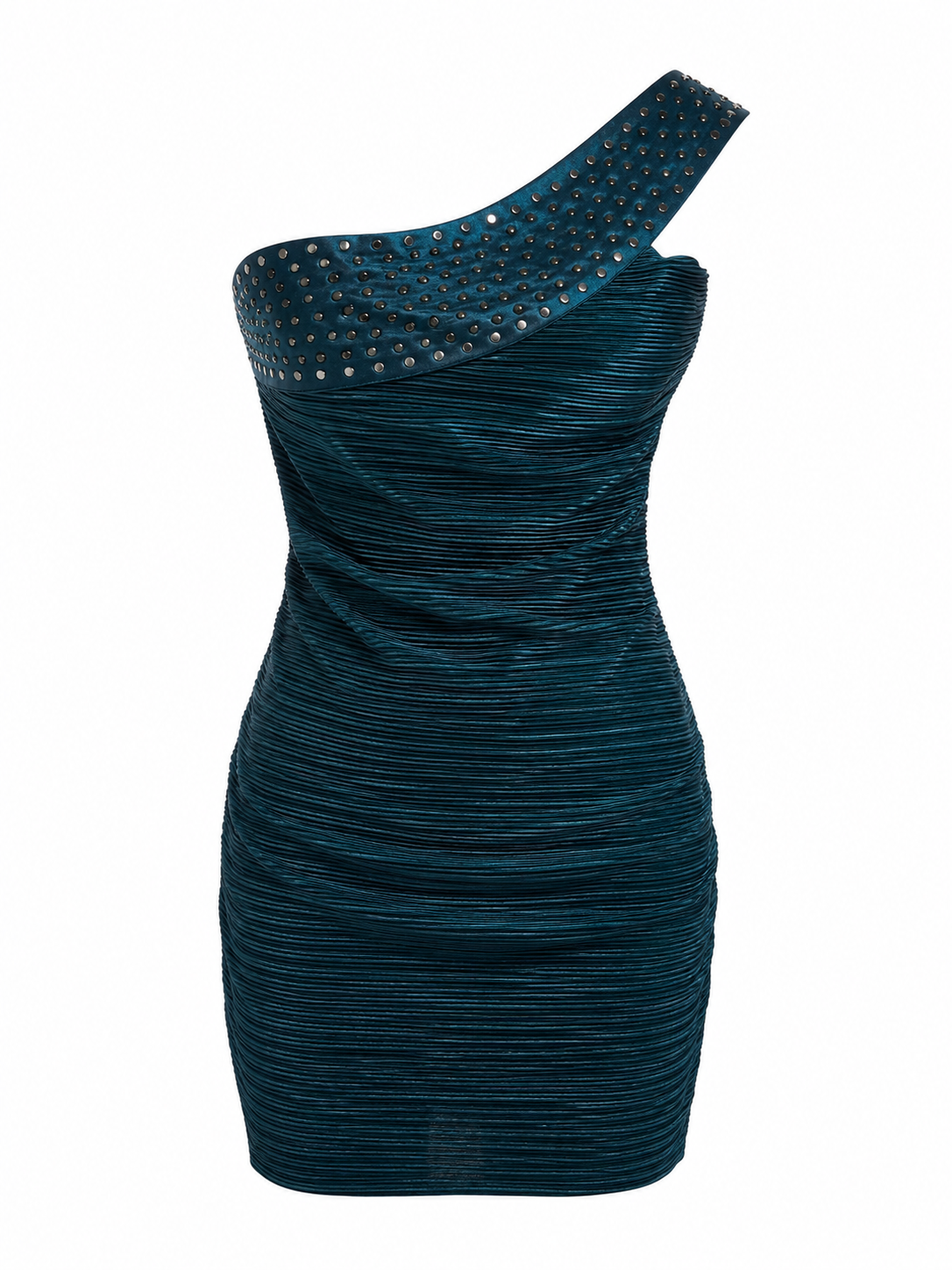 Mini one shoulder dress with beads