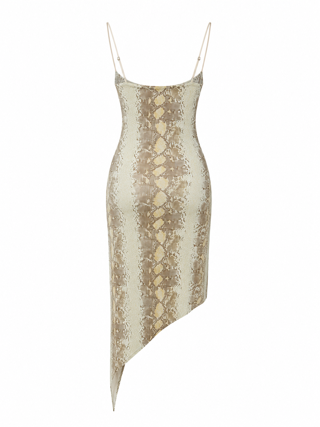 Snake print asymmetrical dress