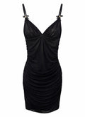 Mini black dress with gold details