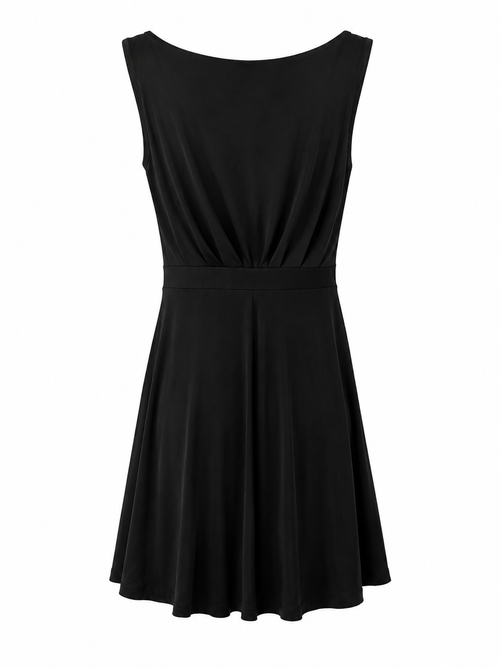 Black elastic dress with metal hoop