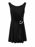 Black elastic dress with metal hoop