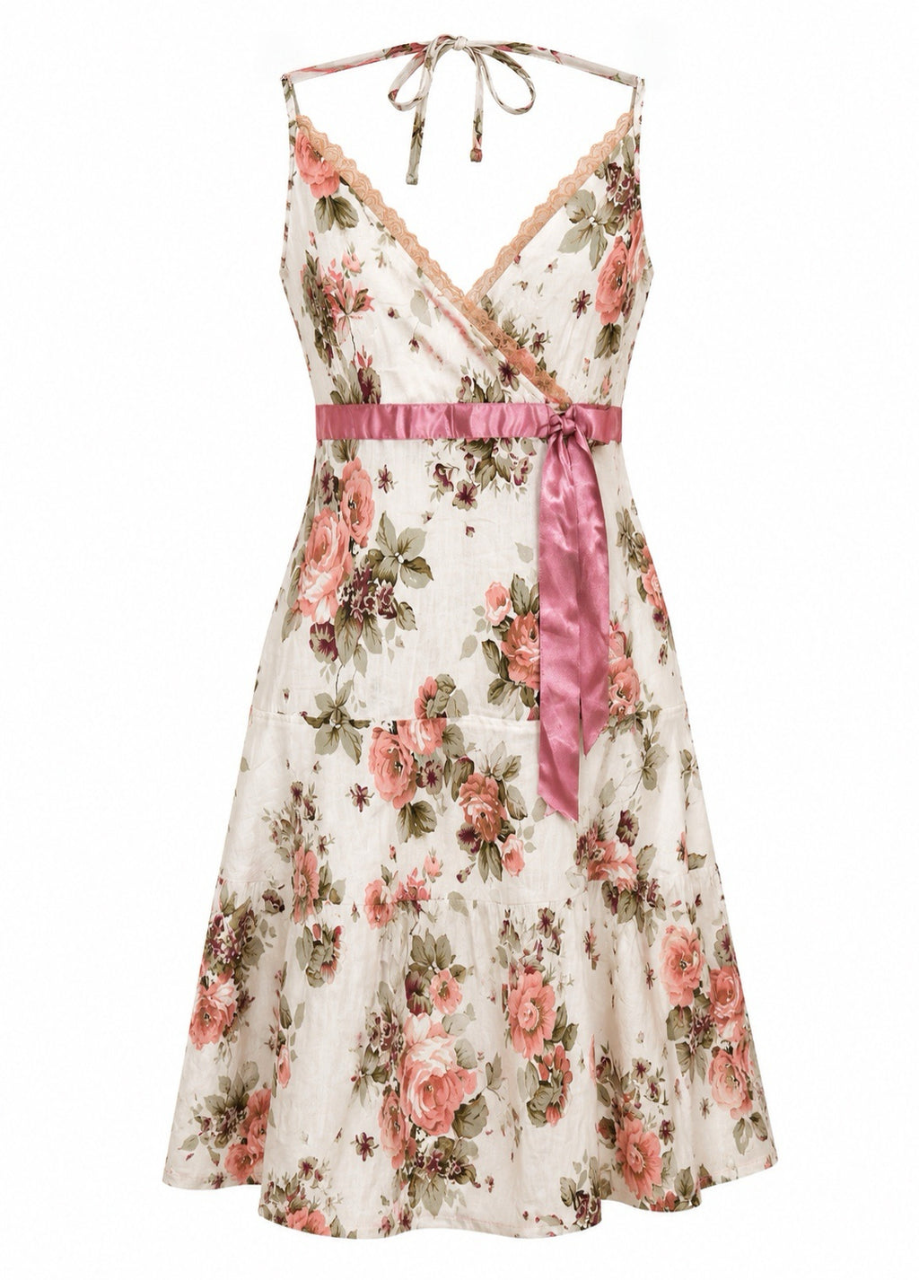 Cotton romantic halter neck dress
