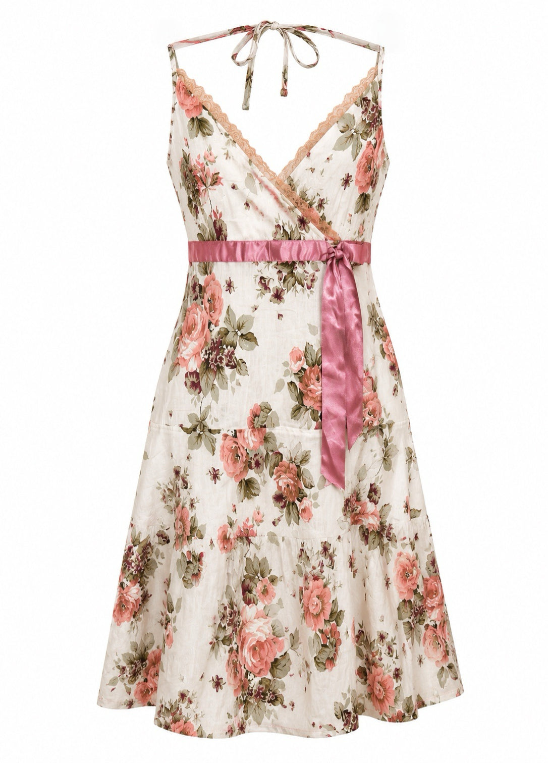 Cotton romantic halter neck dress